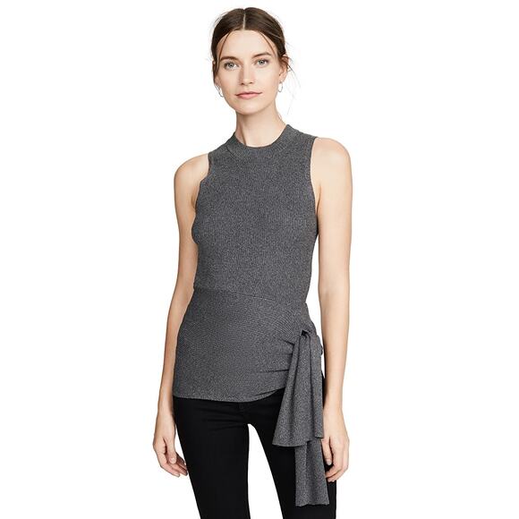 Philip Lim Sleeveless Pullover Tank Tie Hem BLACK Size XS $395 - Picture 2 of 4